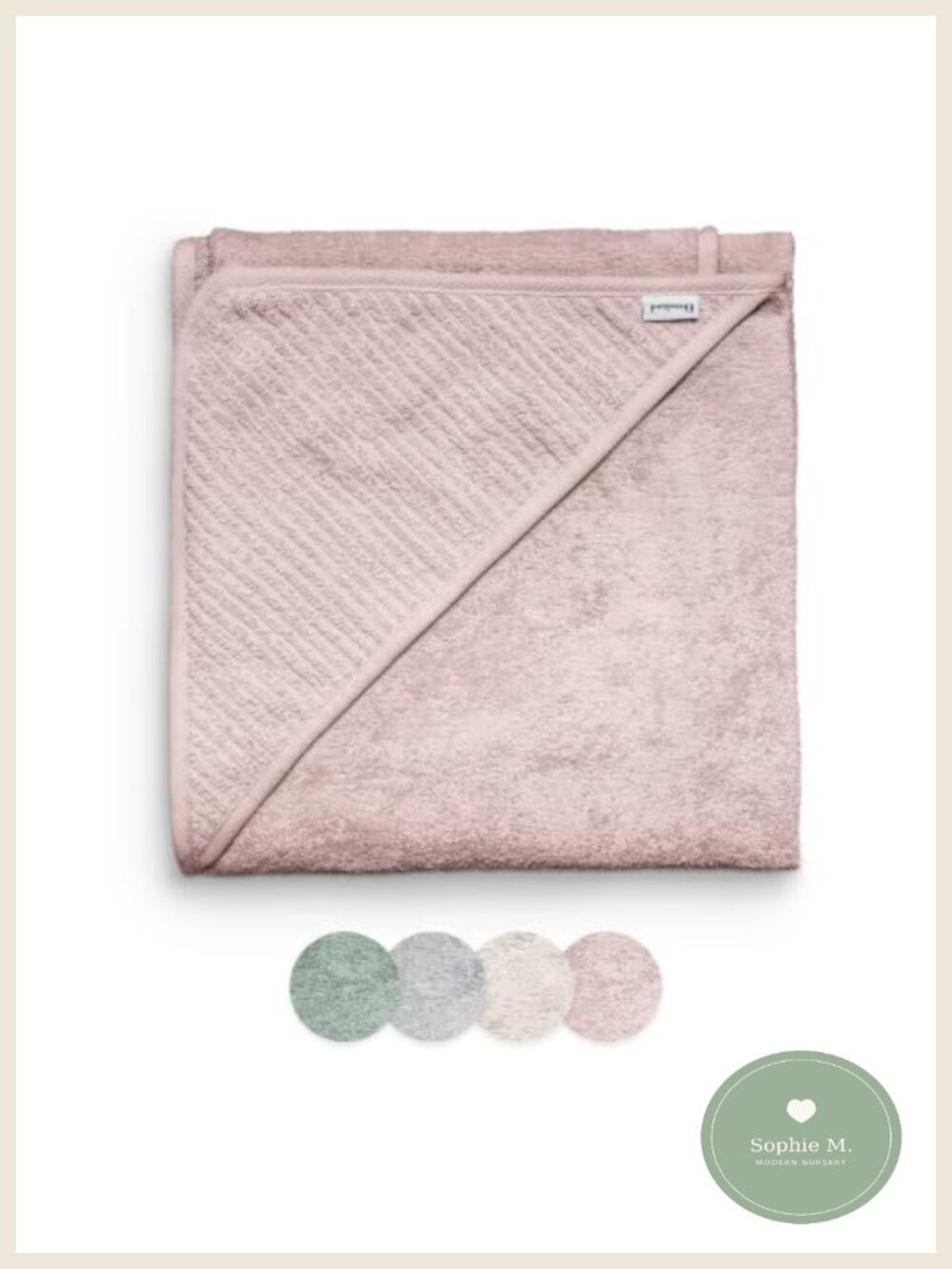 Hooded Baby Towel Organic Cotton Terry 100x100 cm Soft Absorbent Bath Wrap